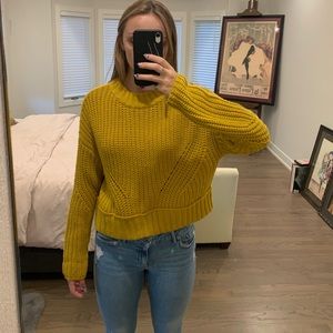 Cropped knit sweater